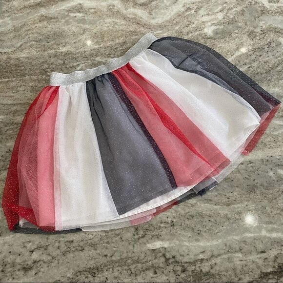 CAT & Jack Sparkly Red White and Blue Tutu Size M(7/8) - Picture 2 of 8